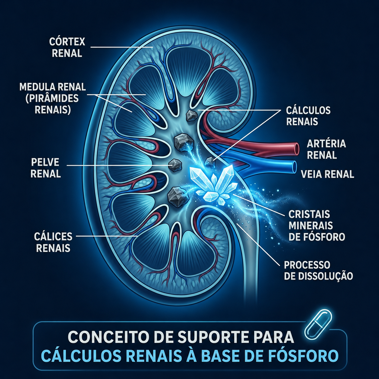 Infográfico sobre cálculos renais
